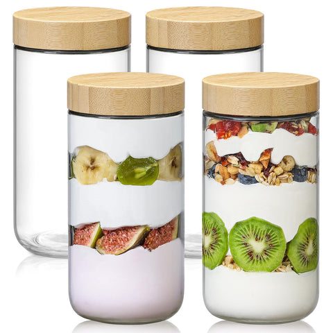 NETANY glass jar with airtight lids for wide-mouth storage and easy filling.