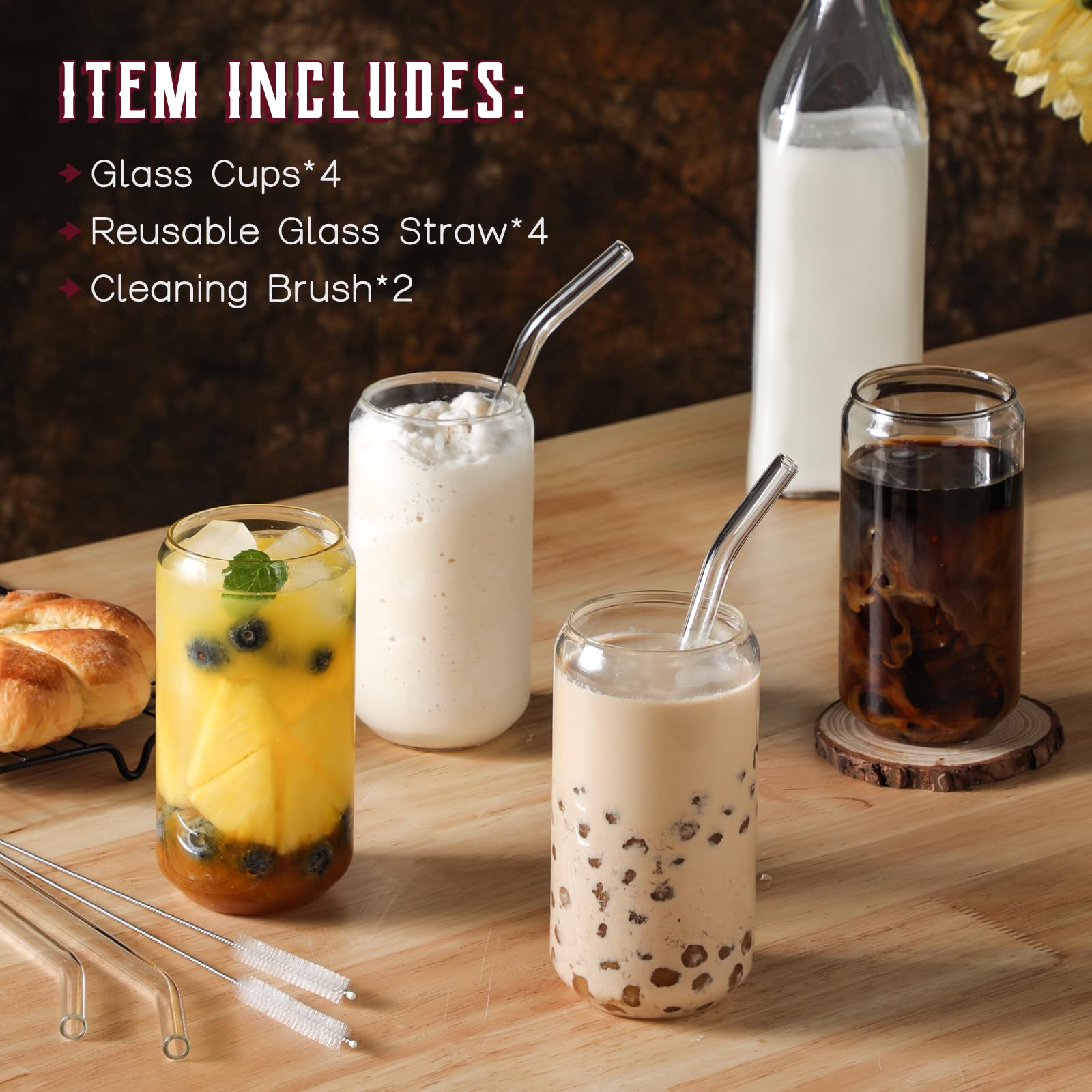 NETANY 16oz highball glasses showcase durable design for iced drinks