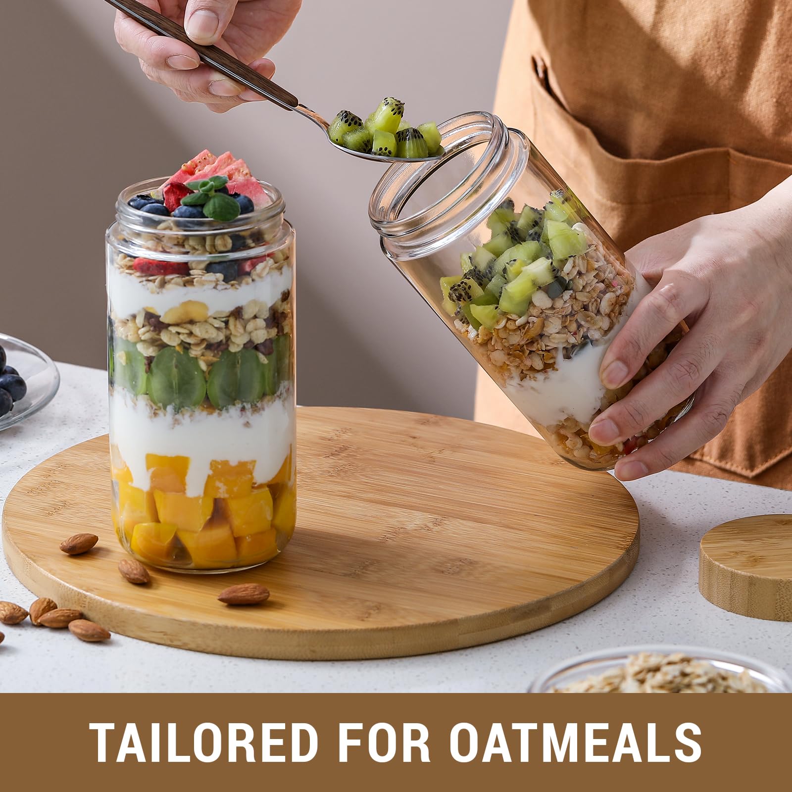 NETANY pantry storage jar helps organize dry goods and leftovers.
