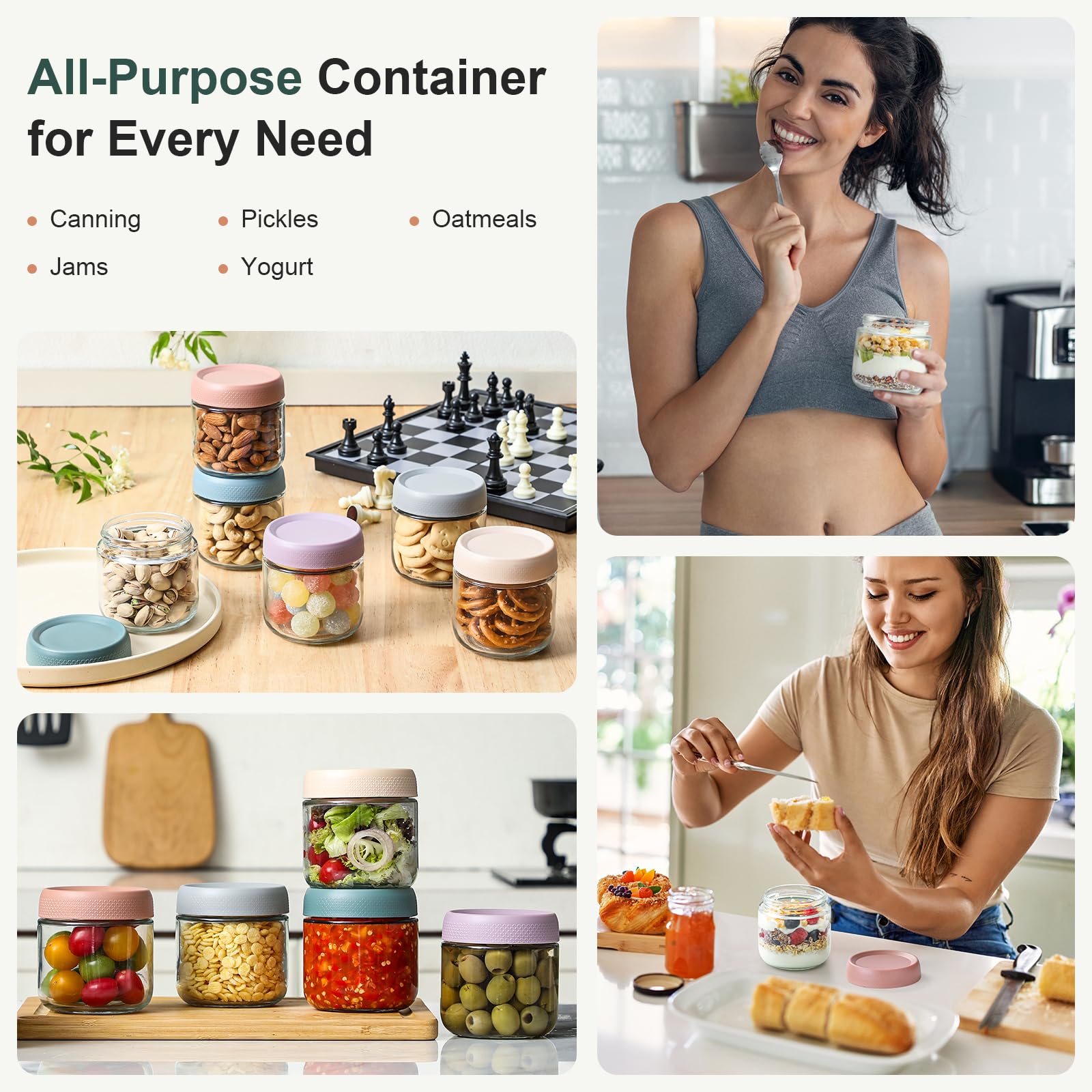 NETANY reusable kitchen jar suitable for pantry organization and meal prep.