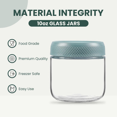 NETANY wide-mouth 10oz jar showing easy filling for oats and yogurt.
