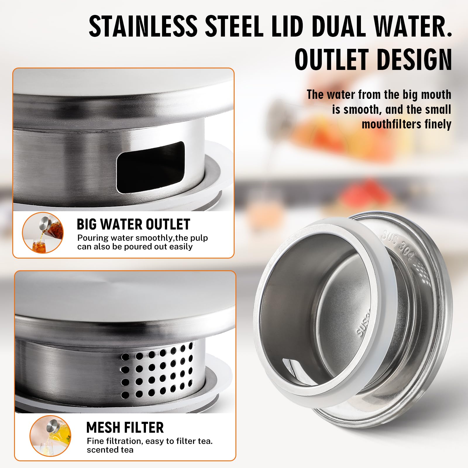 NETANY wide-mouth design allows easy cleaning and quick filling of fruits and ice.