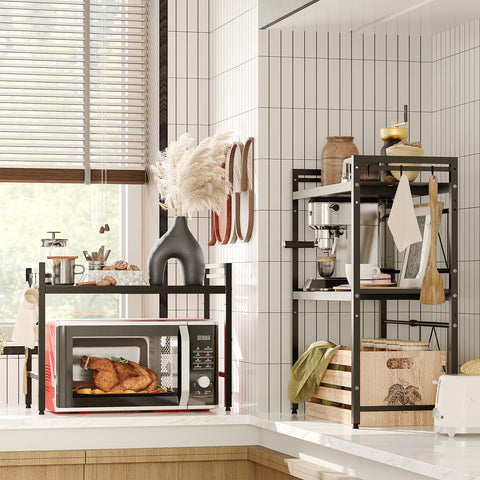 NETEL compact countertop rack keeps cookware and small appliances organized