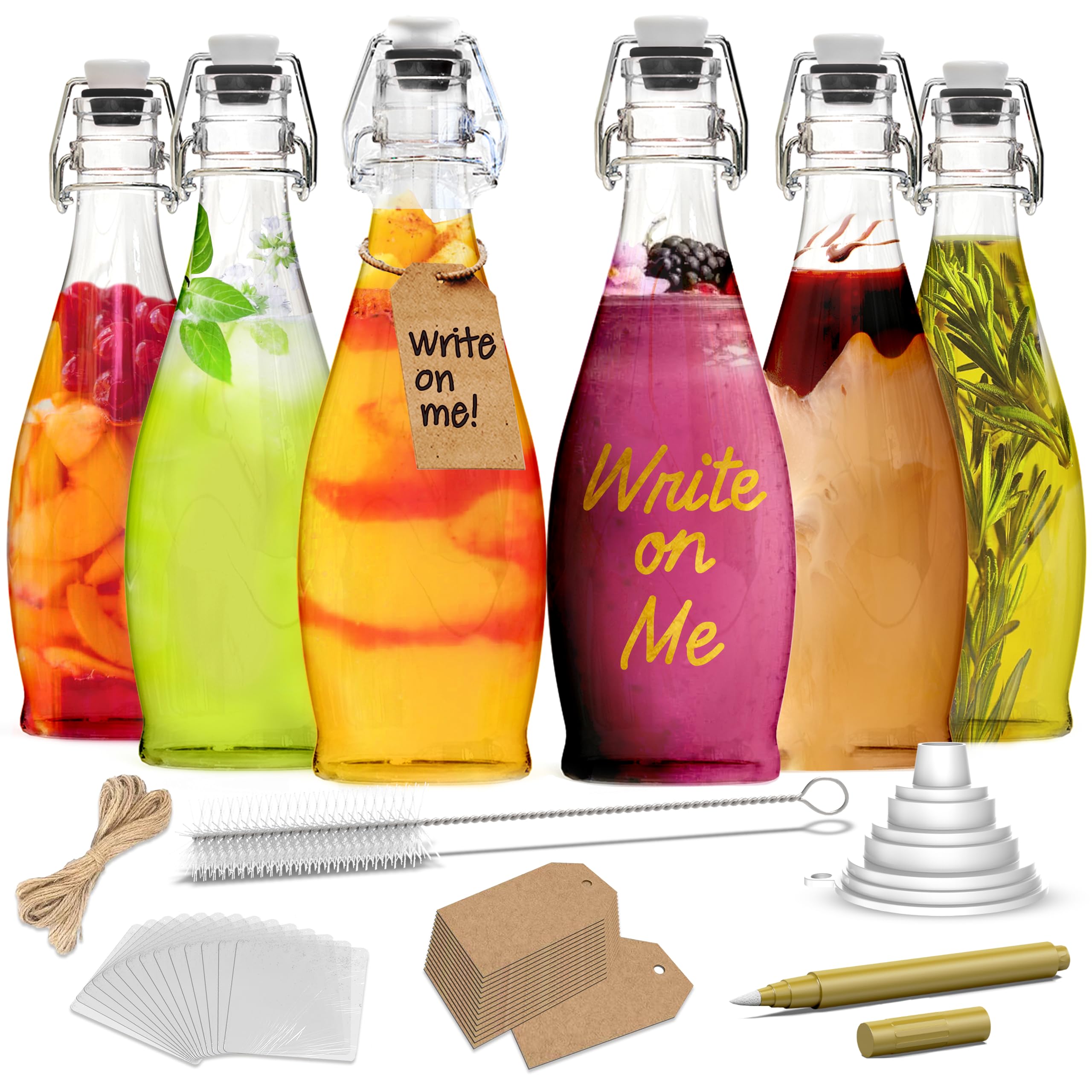 Nevlers 17 oz teardrop swing-top bottle shown for reusable storage and display.