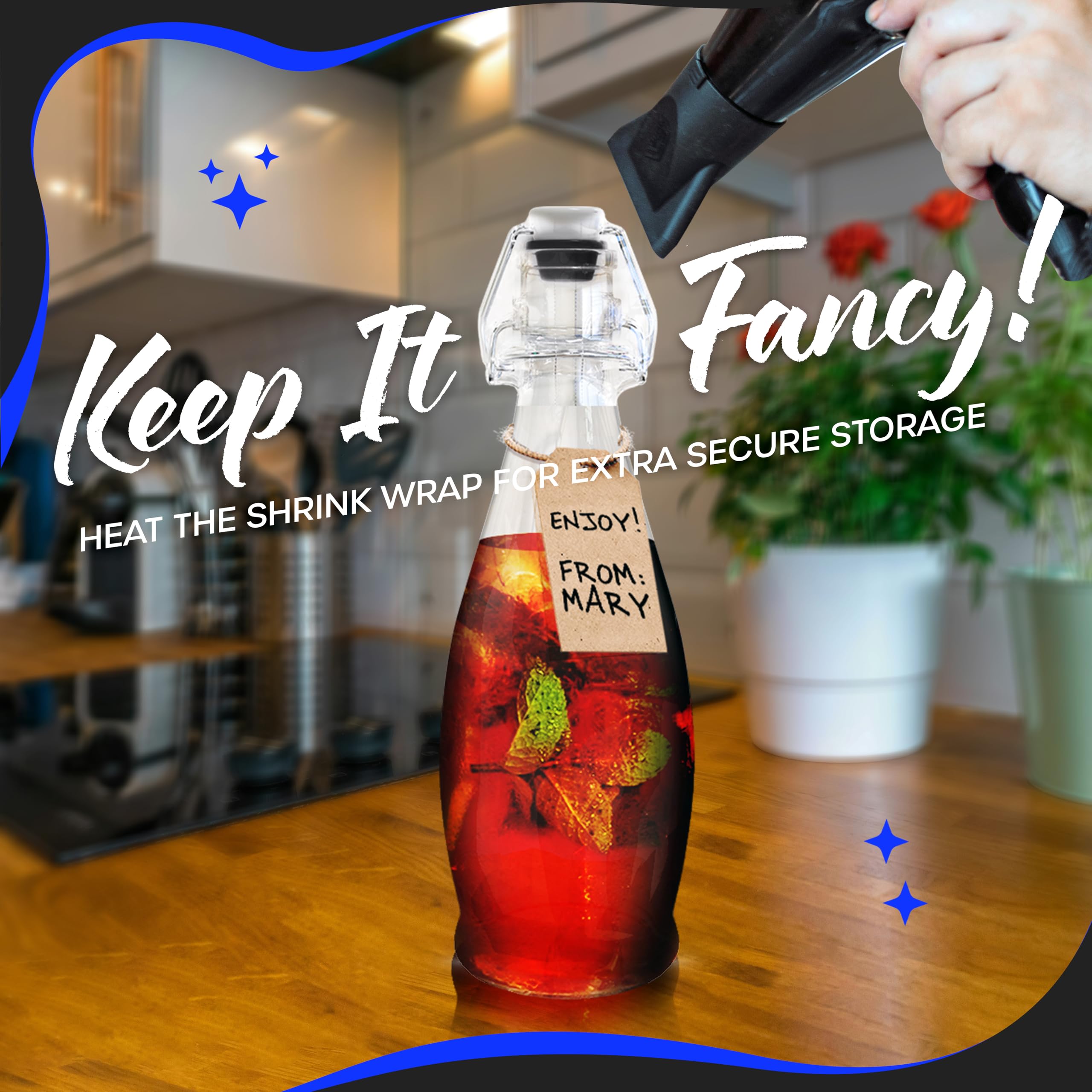 Nevlers clear glass bottle ready to showcase contents or beverages.
