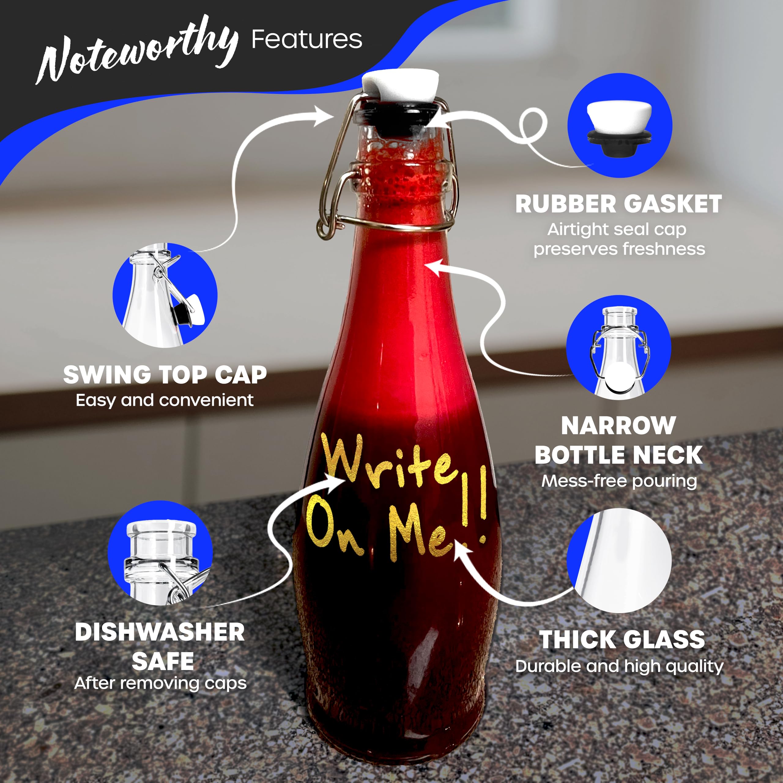 Nevlers teardrop bottle pour angle for smooth, controlled pouring.