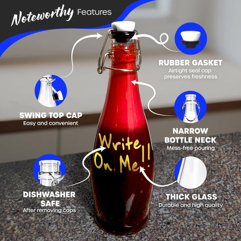 Nevlers teardrop bottle pour angle for smooth, controlled pouring.