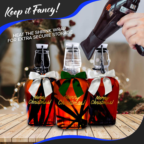 Nevlers bottles shown as vanilla extract storage in a kitchen setup.