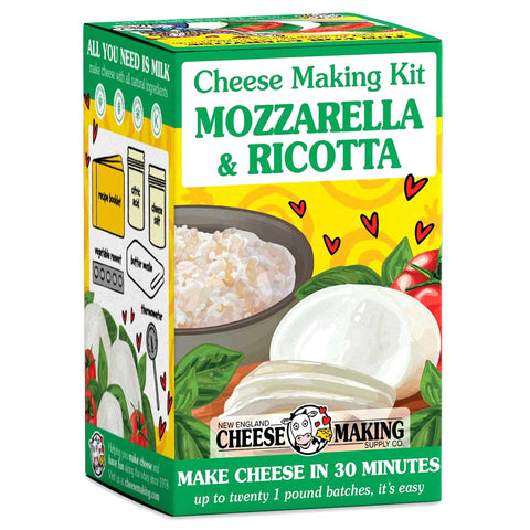 New England Mozzarella and Ricotta Kit: easy, at-home cheese making for fresh, creamy results