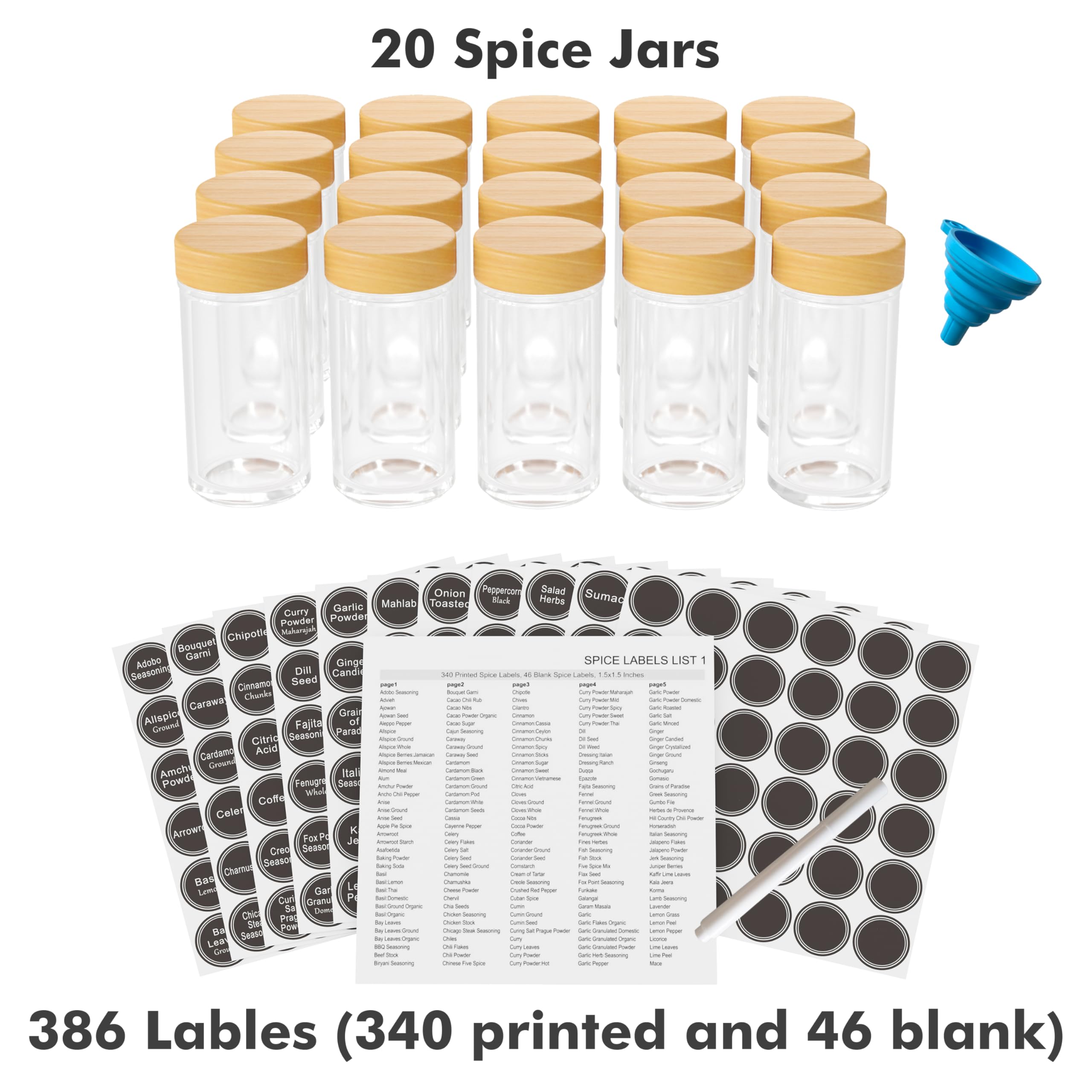 New England Stories bamboo-accent spice rack enhances any countertop.