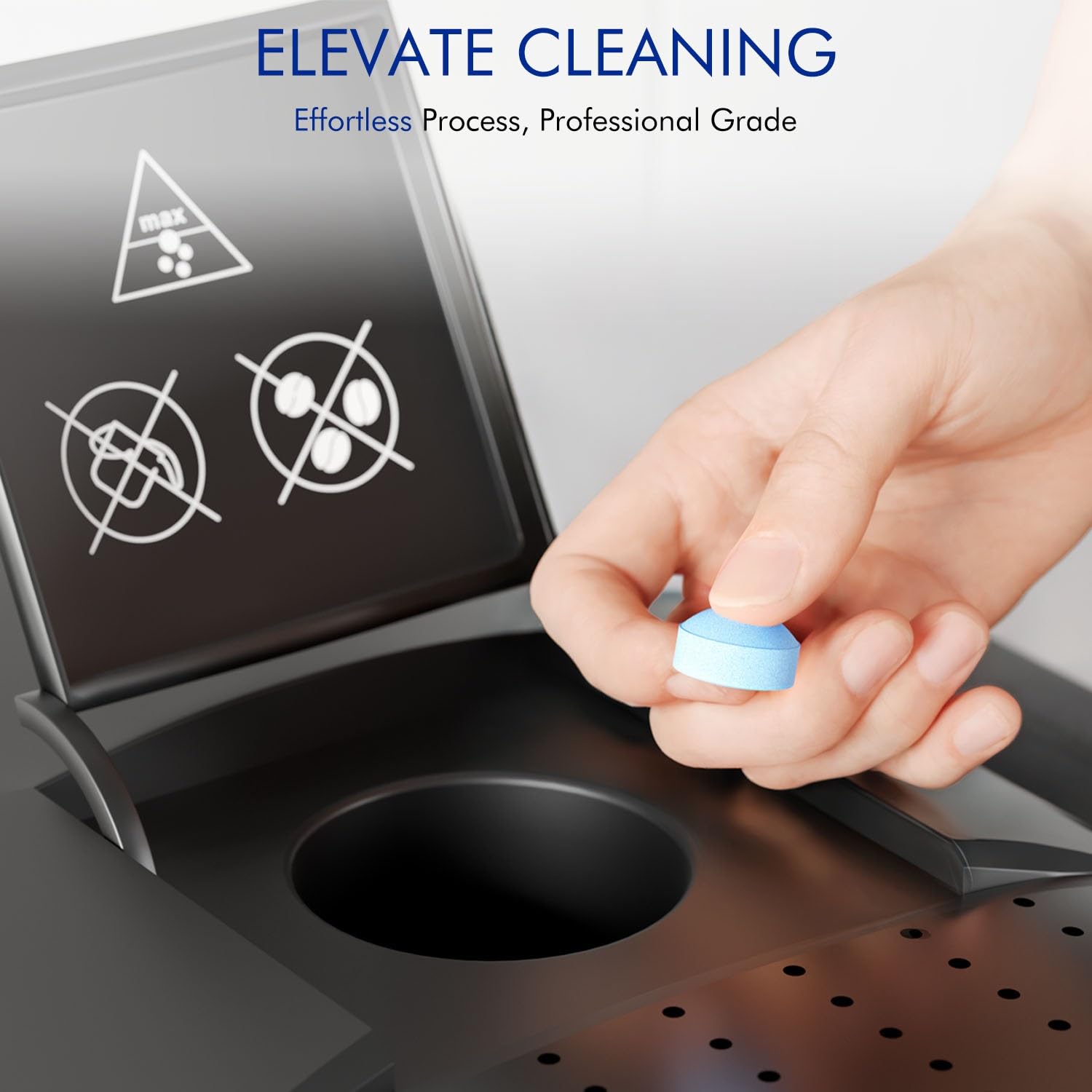 Internal view of Jura machine during cleaning with New England Stories tablet.