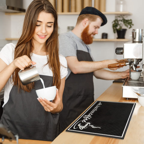 New Mungo Coffee Bar Mat 18x12 rubber mat offers durable protection and easy maintenance.
