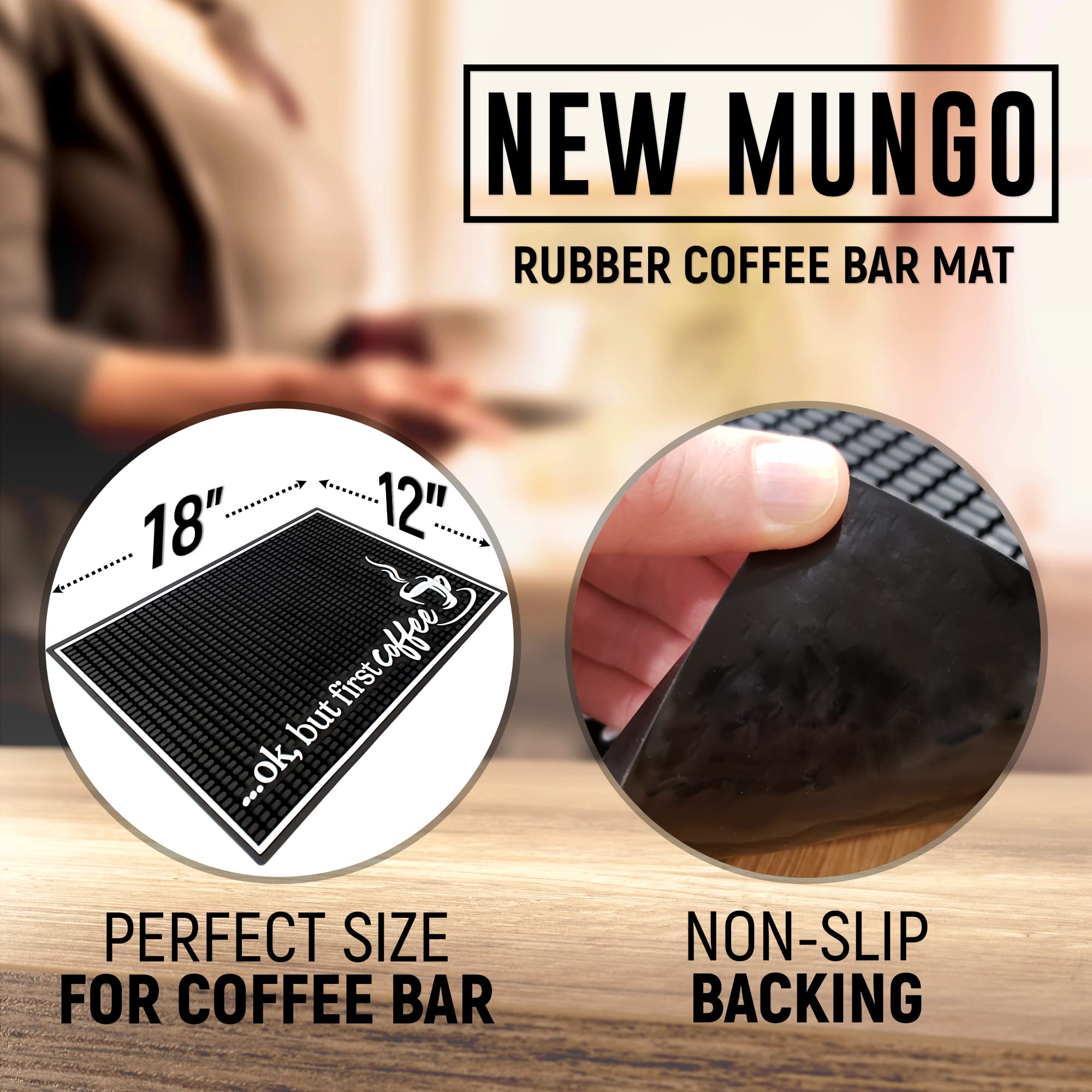 New Mungo Coffee Bar Mat dishwasher-safe for easy cleaning after busy coffee sessions.