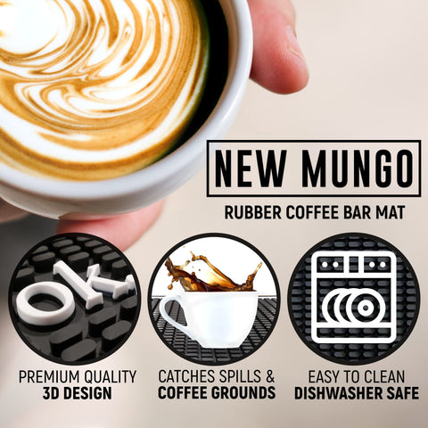 New Mungo Coffee Bar Mat espresso-station-decor enhances your coffee area while protecting counters.