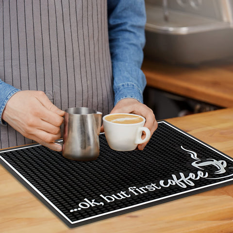 New Mungo Coffee Bar Mat kitchen-decor adds charm to your coffee corner while catching drips.