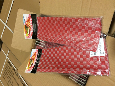 New Star 44263 red check pattern enhances basket presentation.
