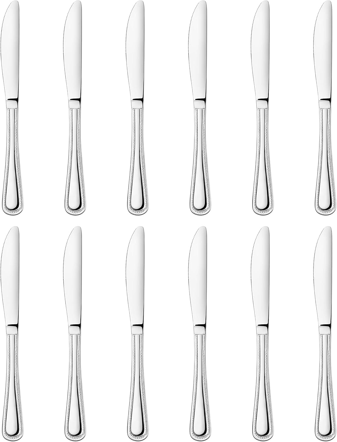 New Star 58444 bead-pattern dinner knife in hand for daily dining use.