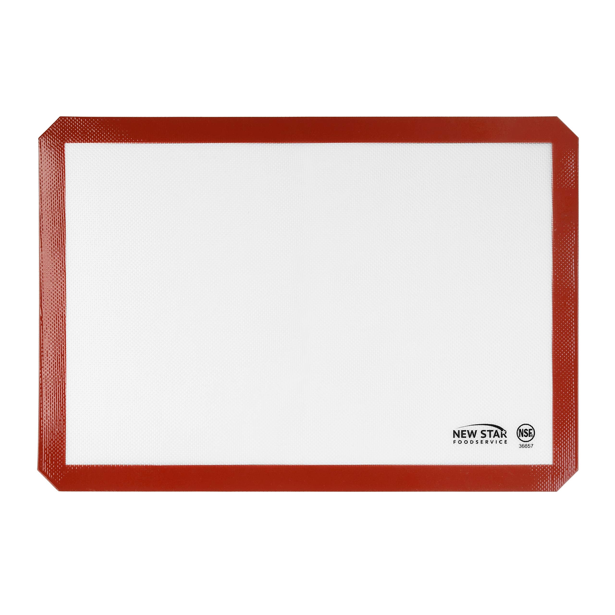 New Star Foodservice silicone baking mat in use on a sheet pan for even heating