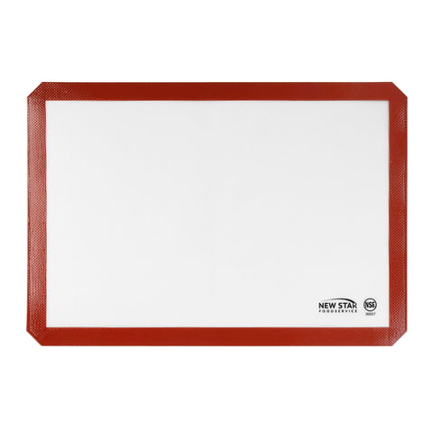 New Star Foodservice silicone baking mat in use on a sheet pan for even heating