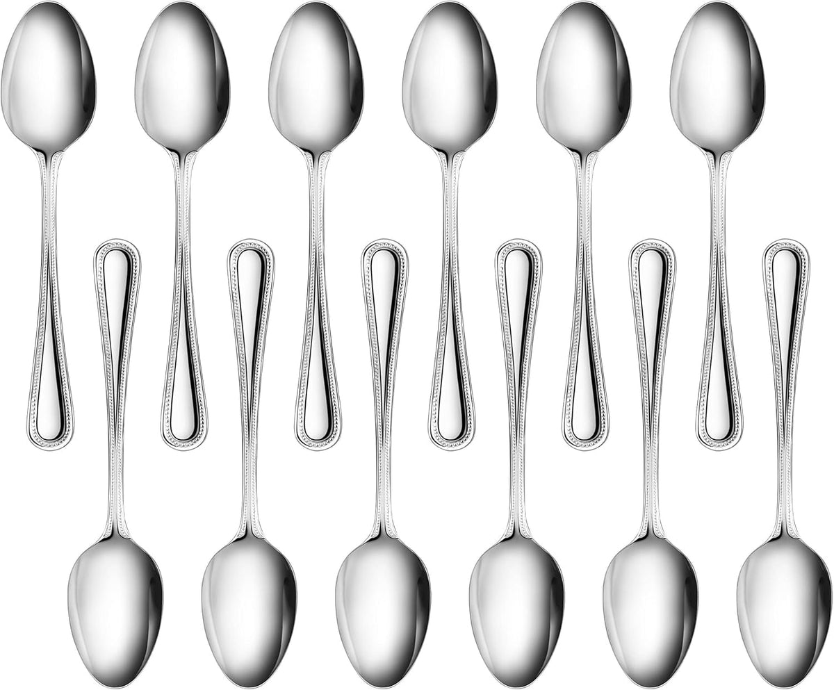 New Star Bead Pattern teaspoon set in 6.3 inches, ideal for everyday dining.