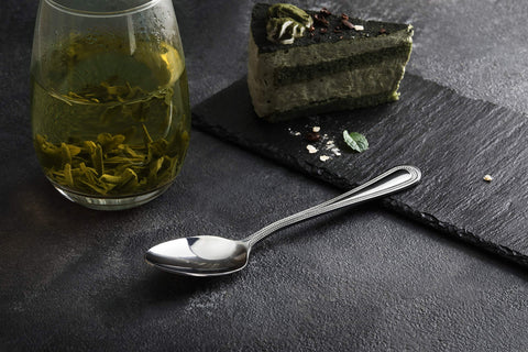 New Star Bead Pattern teaspoon in hand for comfortable dining.