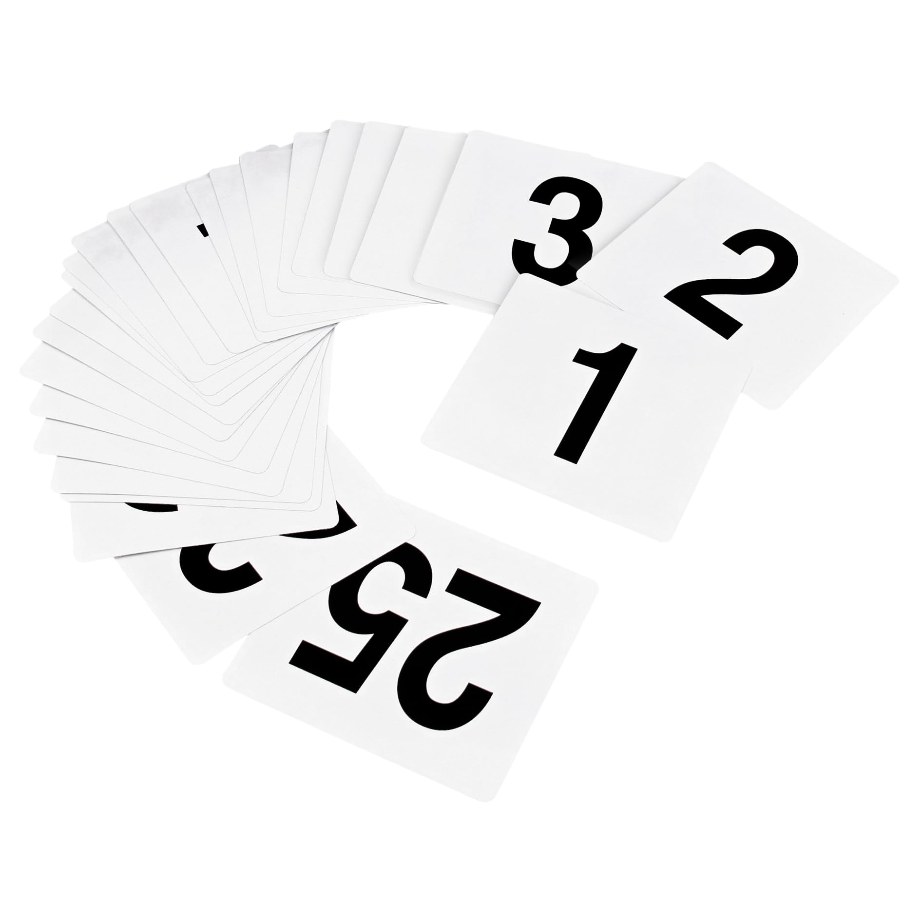 New Star Foodservice 23114 double-sided table numbers in white for clear seating cues.