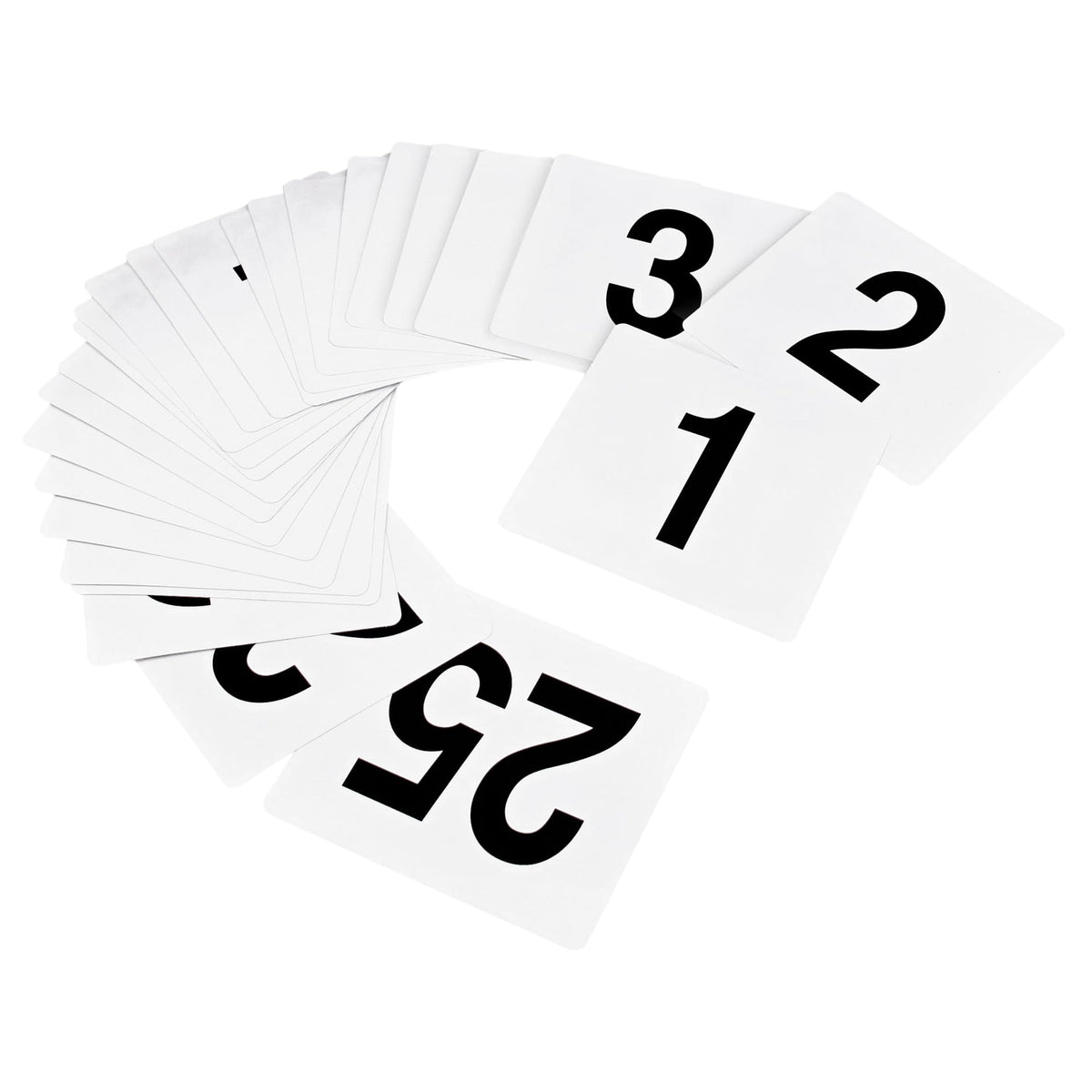 New Star Foodservice 23114 double-sided table numbers in white for clear seating cues.