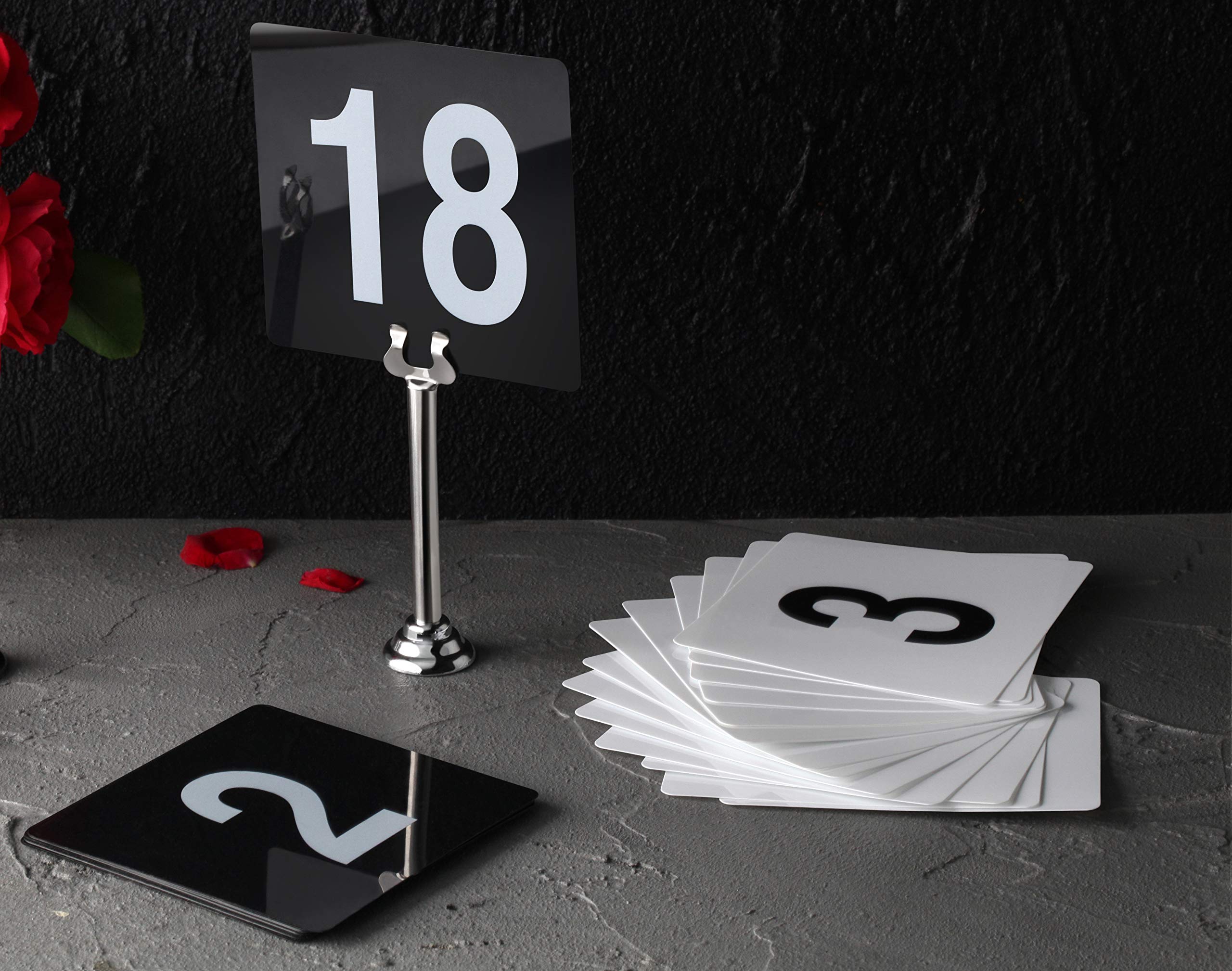 New Star Foodservice 23114 fits standard table number holders for quick setup.