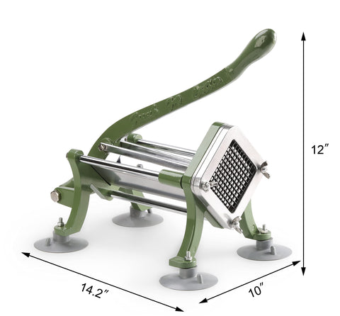 New Star Foodservice 37340 side profile showing robust cast-iron body.