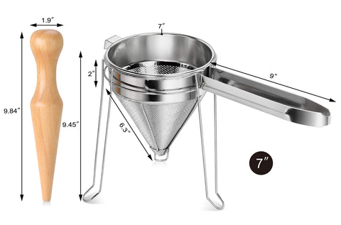 New Star Foodservice 42566 wooden pestle for pressing through mesh.
