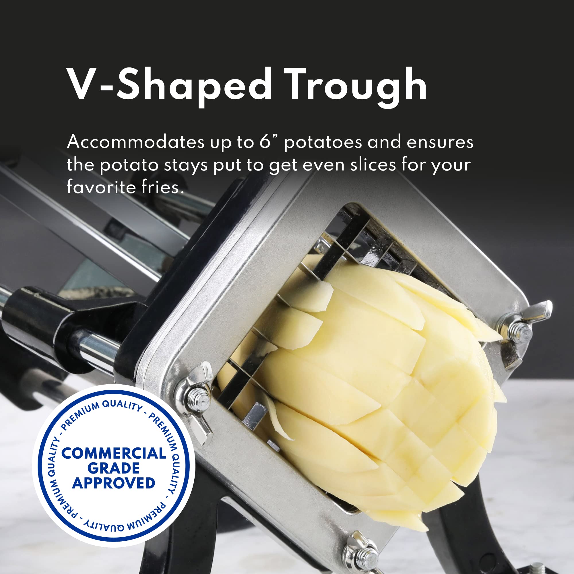 New Star 43204 1/2 inch blade ensures consistent fry sizes.