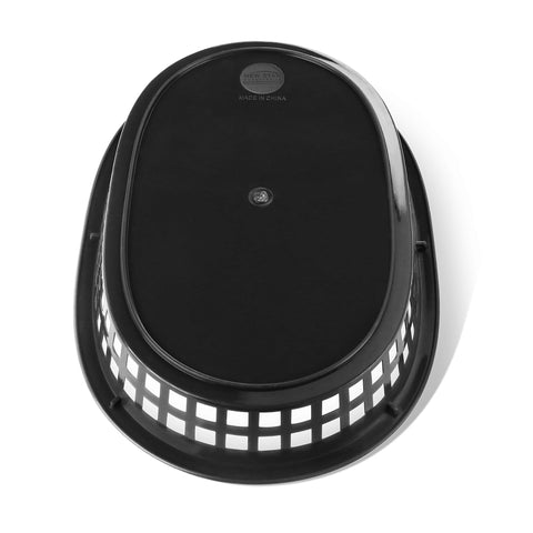 New Star Foodservice 44041 black basket shown in a busy food-truck setup