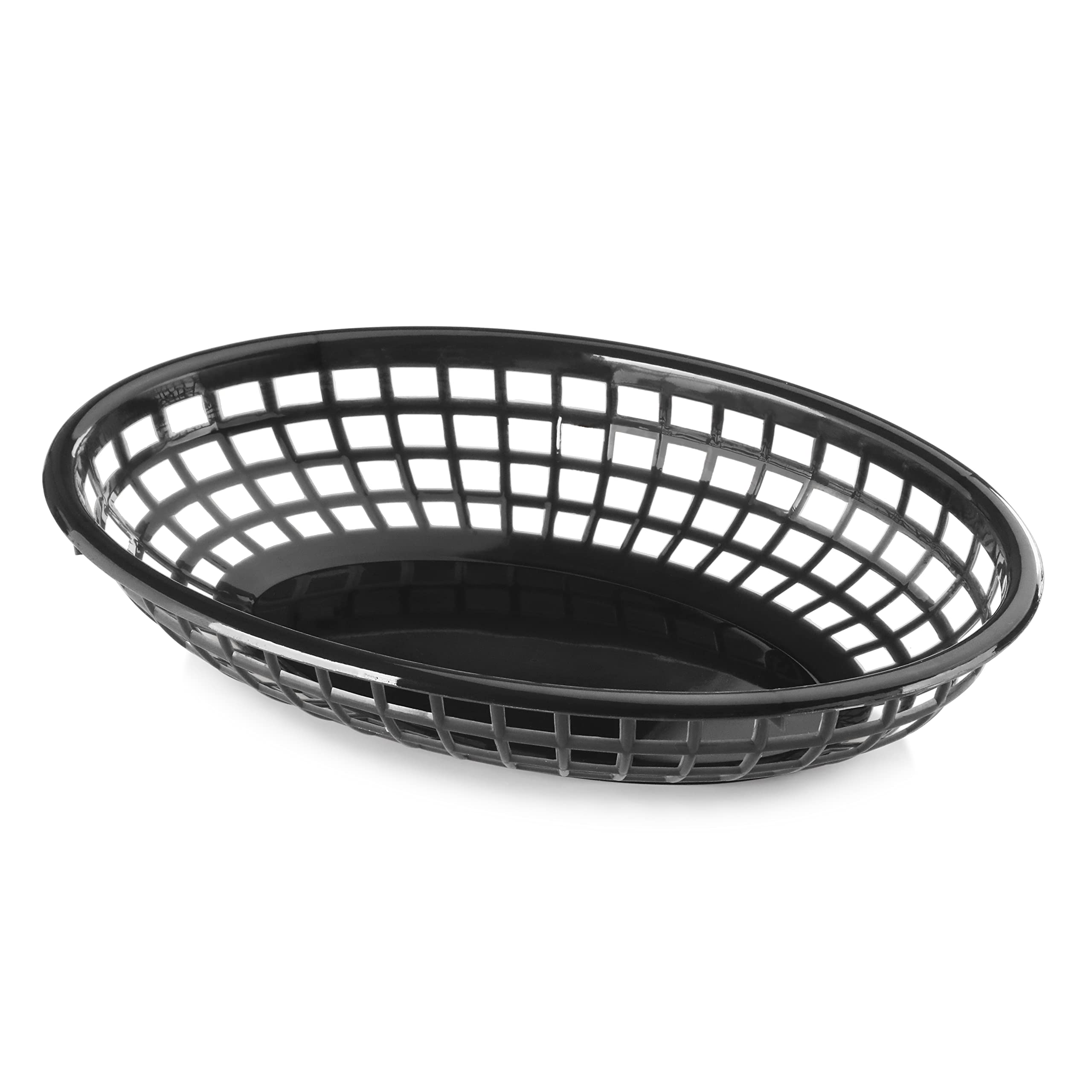 New Star Foodservice 44140 pack of 12 black baskets ready for fast-paced diners.