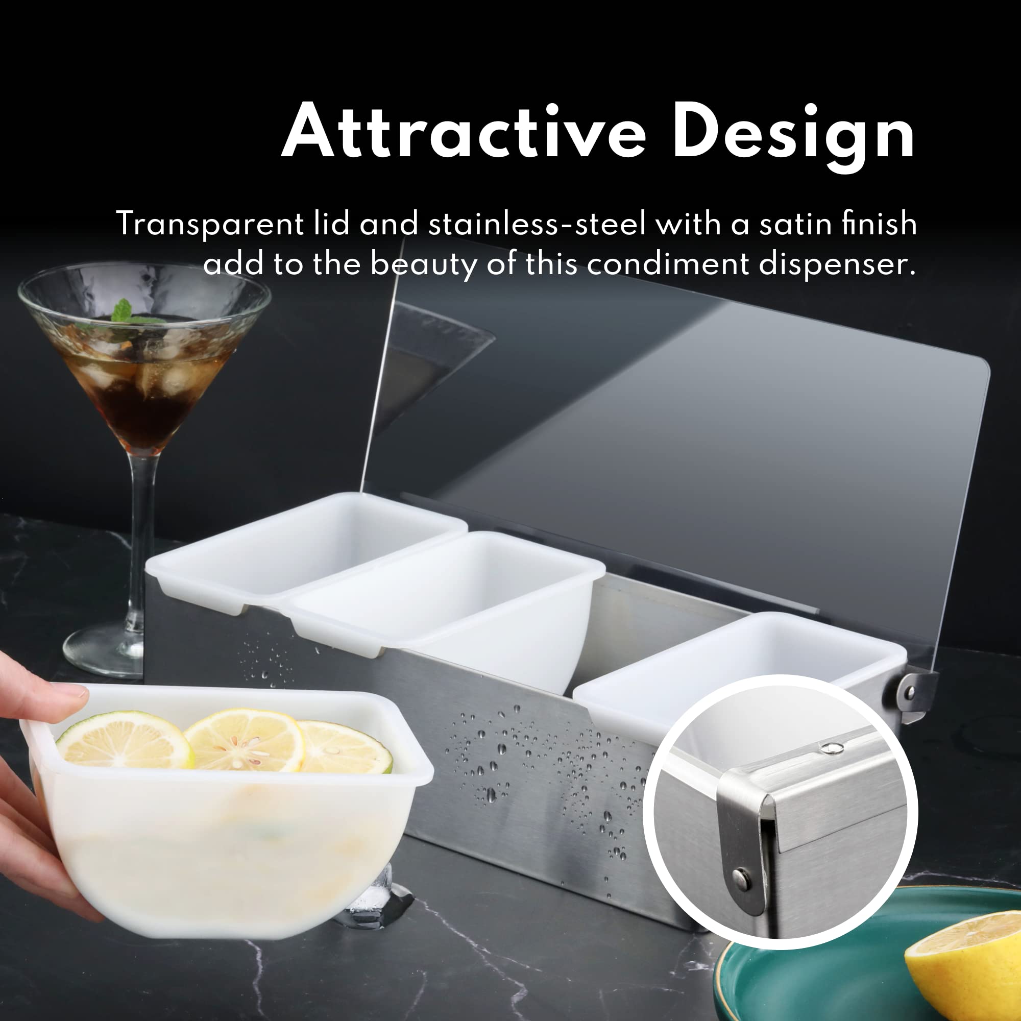 New Star Foodservice 48032 plastic pint inserts ease organization and cleanup