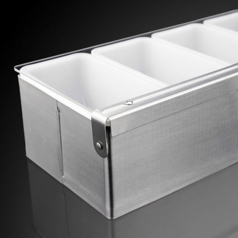 New Star Foodservice 48032 five-compartment design keeps garnishes and condiments neatly arranged
