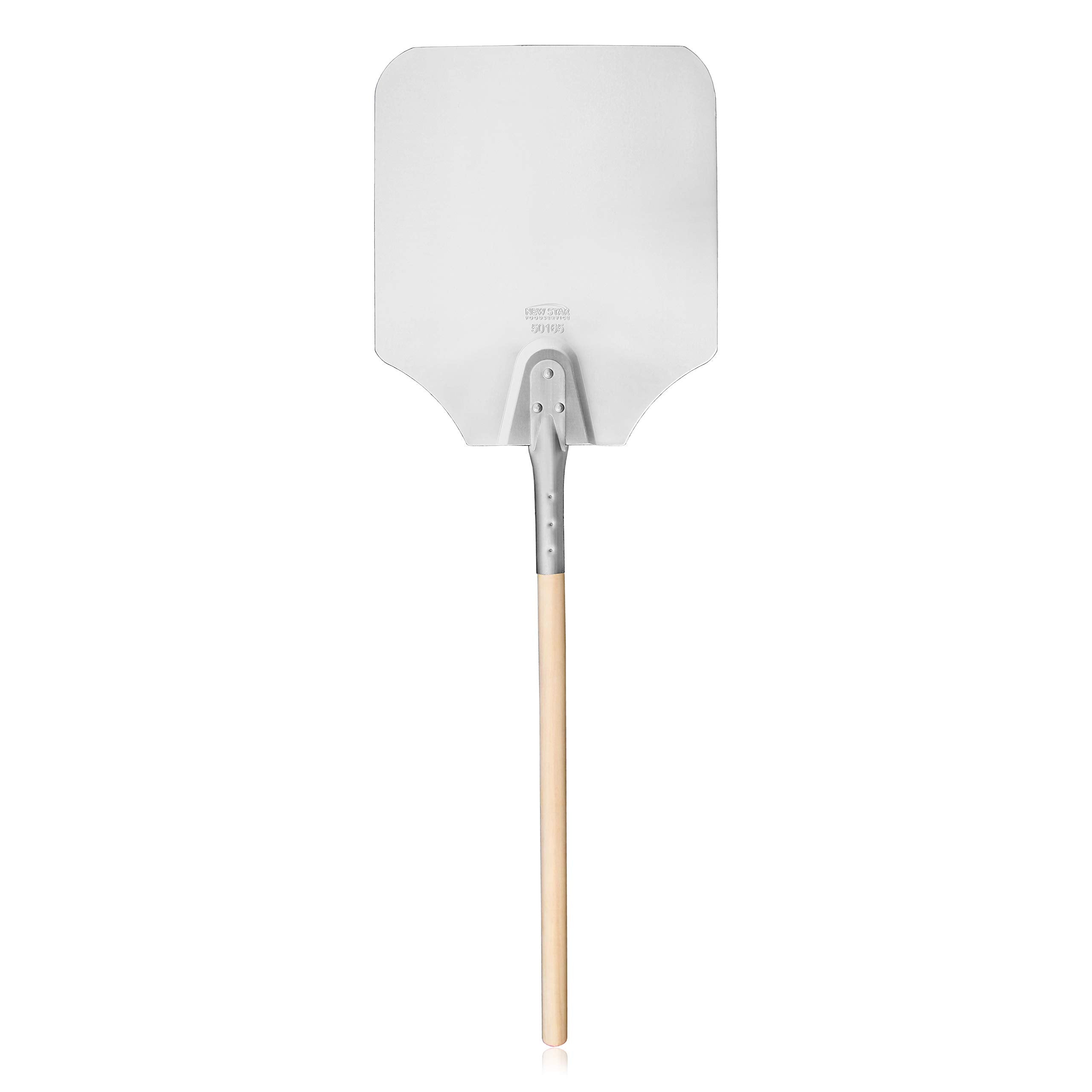 New Star 50165 aluminum pizza peel with slim blade for easy oven transfer