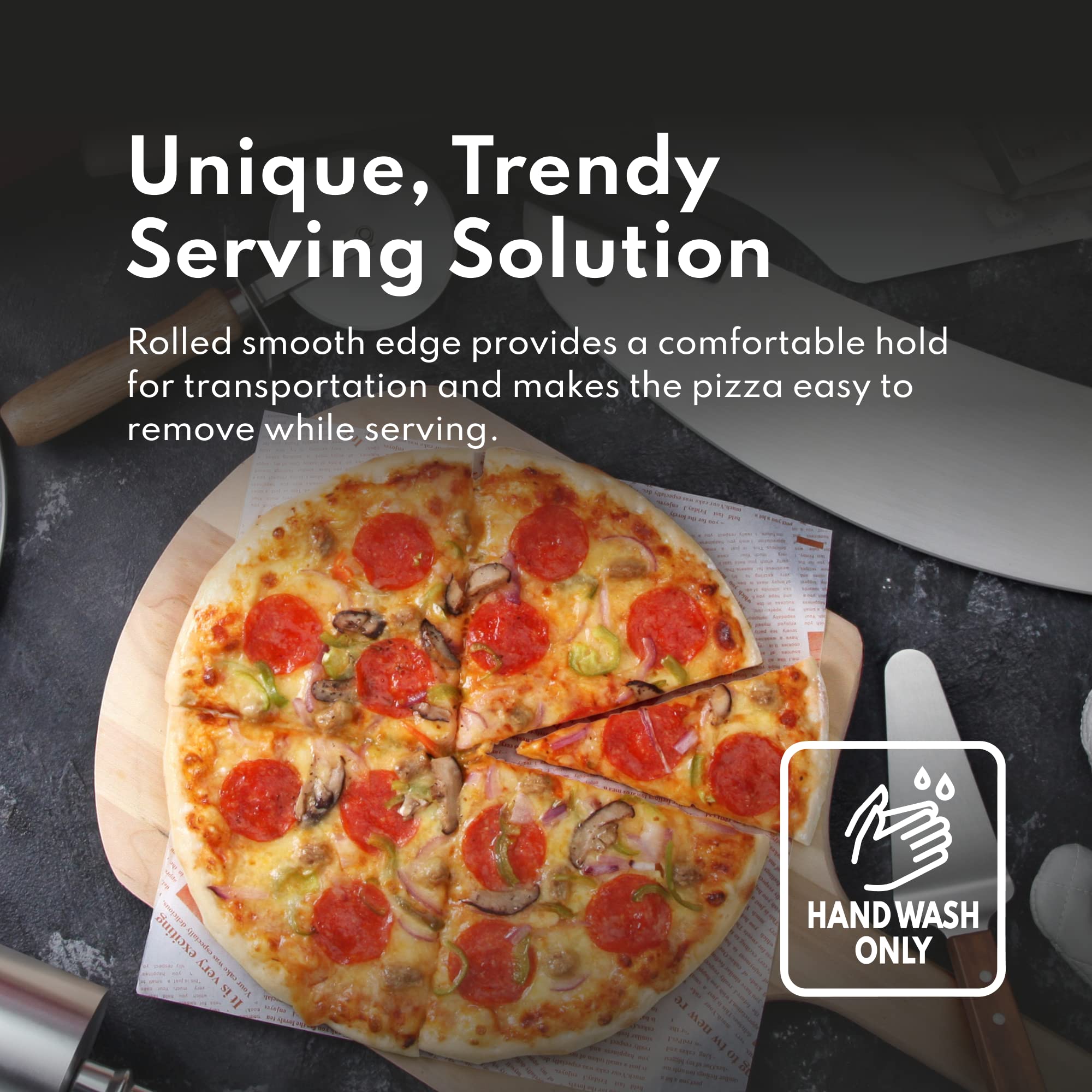 New Star 50837 oven-ready pan ready for baking large pizzas