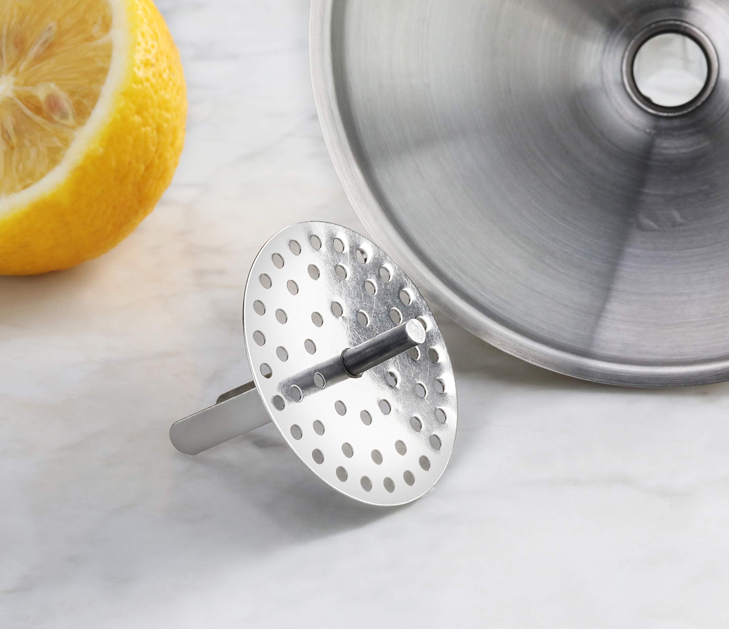 New Star Foodservice silver funnel complements professional kitchen tools.