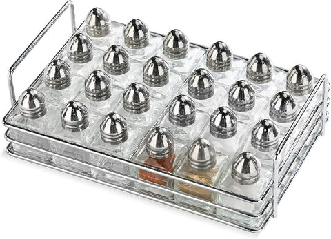 New Star Glass Cube mini shaker with silver finish for elegant table settings