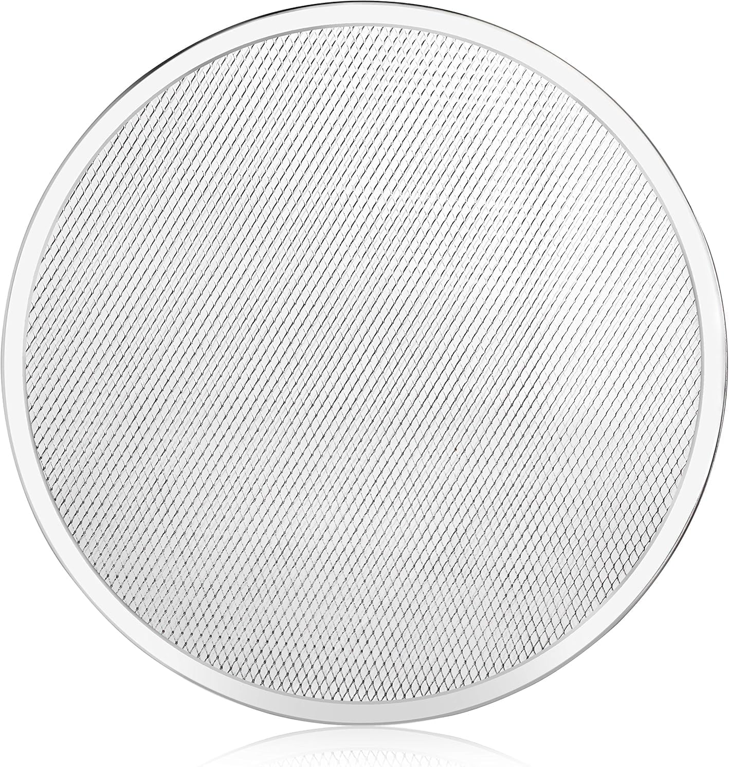 New Star Foodservice pizza baking screen 16 inch front view highlighting rugged aluminum construction for daily use