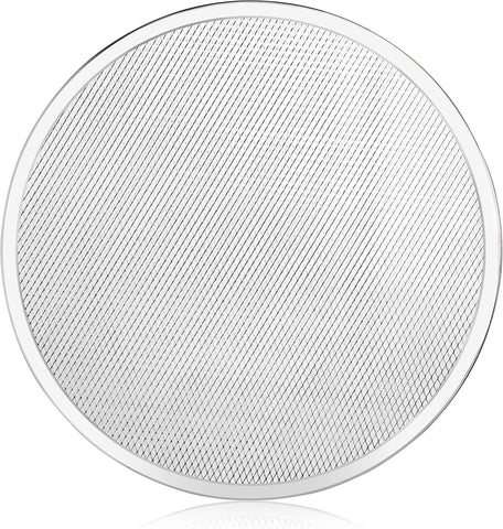 New Star Foodservice pizza baking screen 16 inch front view highlighting rugged aluminum construction for daily use