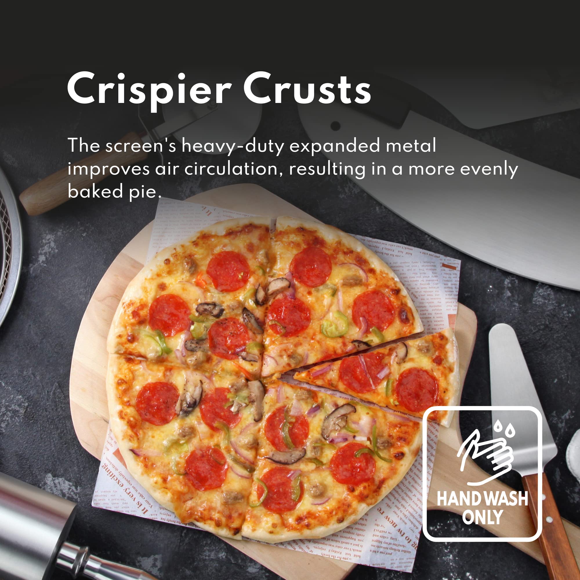 New Star Foodservice pizza screen in stacked arrangement illustrating bulk storage readiness