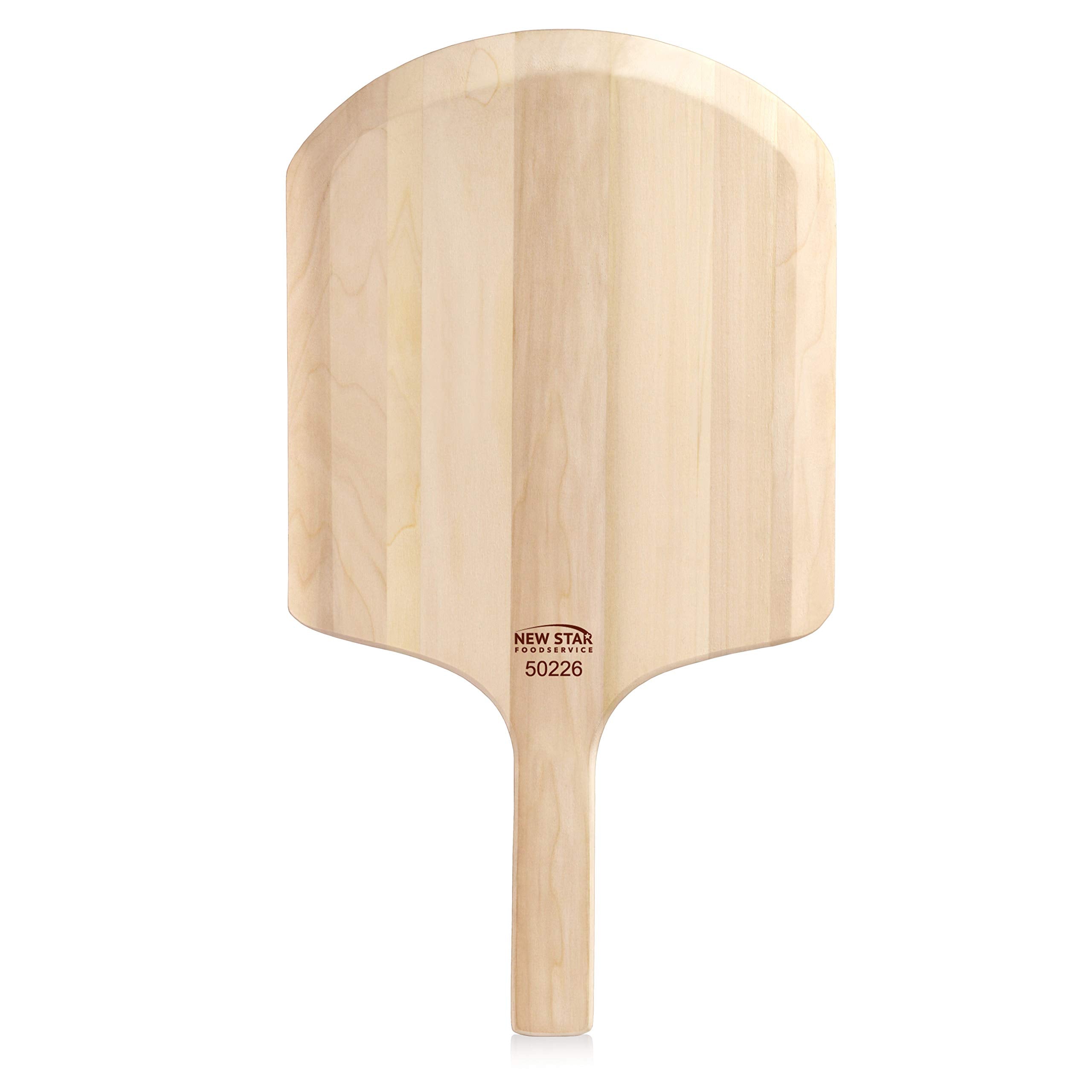 New Star Pizza Peel 14x12-inch blade for cleanly sliding under pizza.