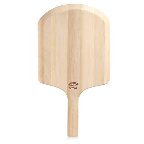 New Star Pizza Peel 14x12-inch blade for cleanly sliding under pizza.