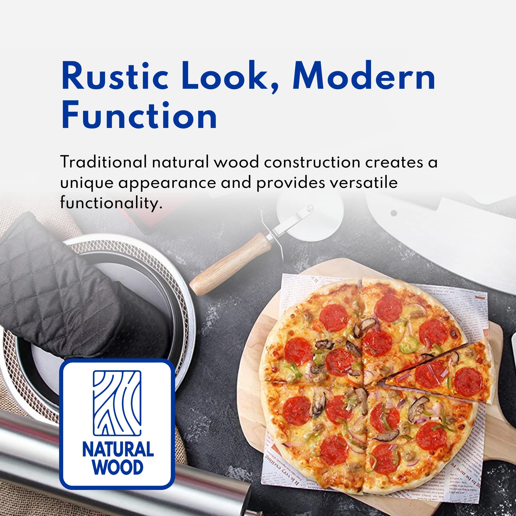 New Star Pizza Peel basswood construction offers lightweight durability.