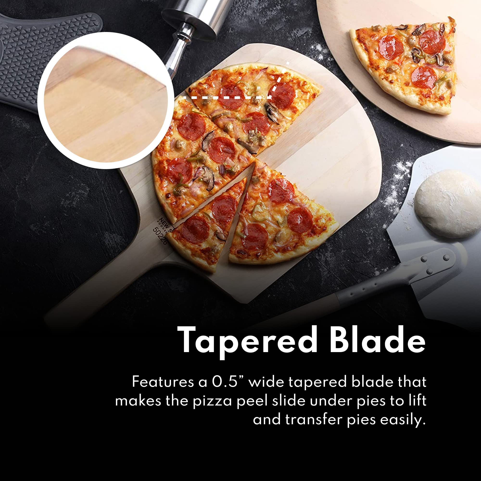New Star Pizza Peel ideal for lifting pizzas, breads, and cakes.