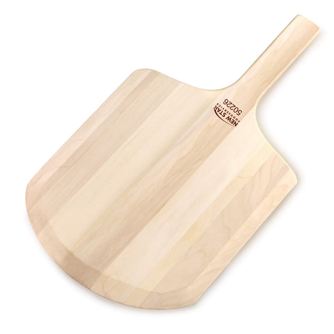 New Star Pizza Peel tapered blade enables easy crust entry.