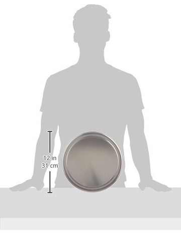 New Star 12 inch pizza tray with wide rim ideal for restaurant prep and quick transfers