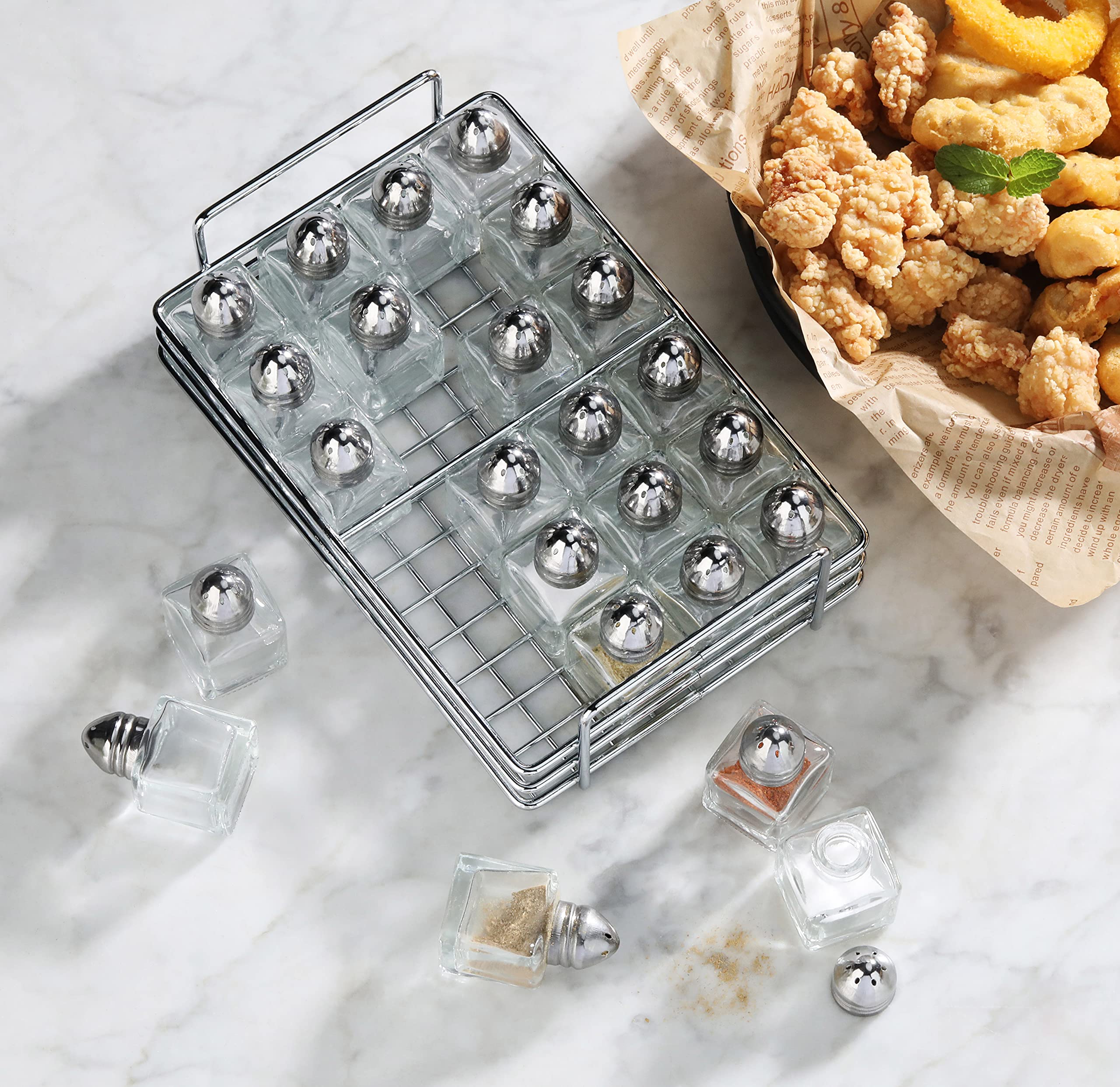 New Star wedding reception table setup with compact salt and pepper shakers