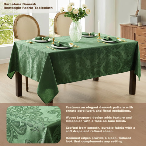Newbridge Barcelona Damask tablecloth on a dining table for gatherings